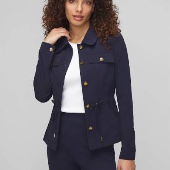White House Black Market Jackets & Blazers - White House Black Market XL Navy cinch Jacket